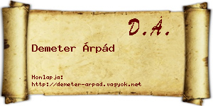 Demeter Árpád névjegykártya